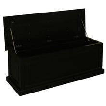 Martynas Mahogany Wood Storage Ottoman